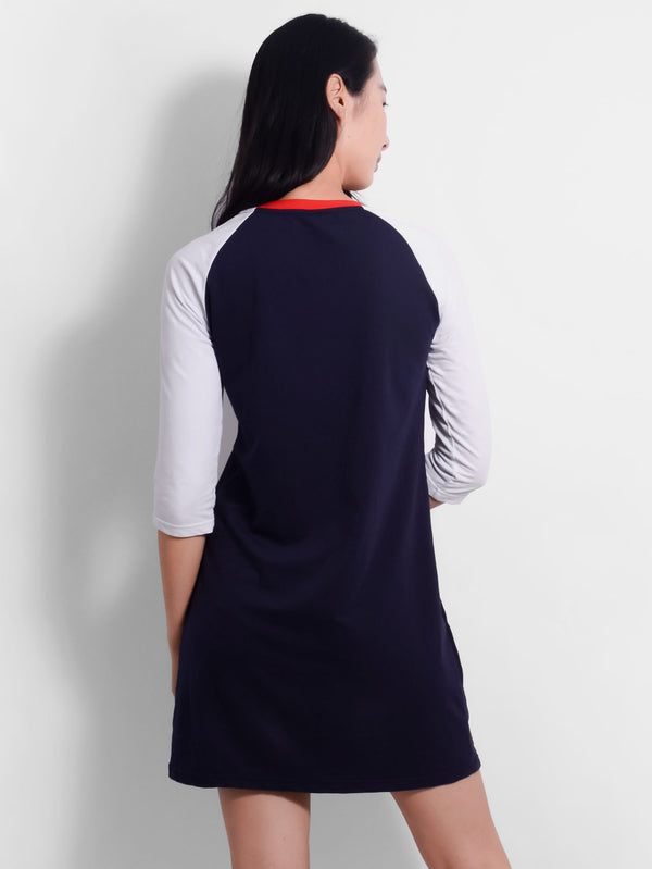 Navy Frolic Raglan Dress