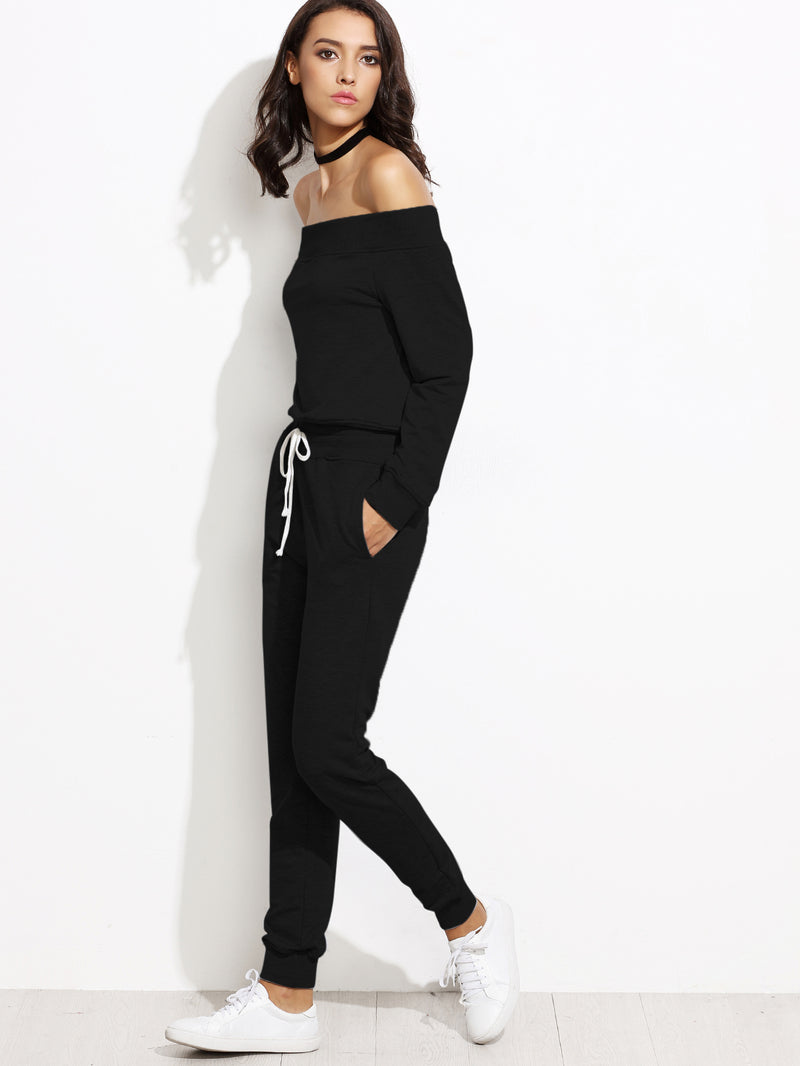 Off the Shoulder Sweat Set