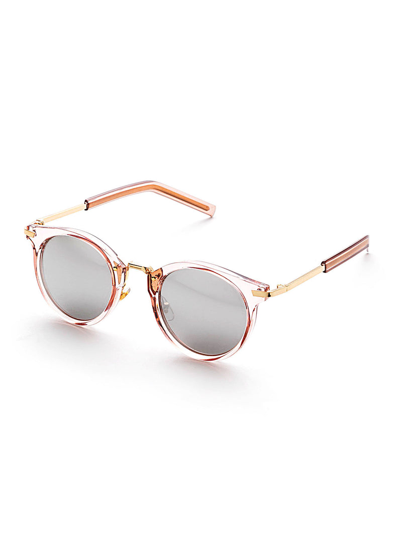 Crystal Clear Round Reflection Sunglasses