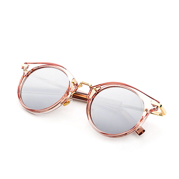 Crystal Clear Round Reflection Sunglasses
