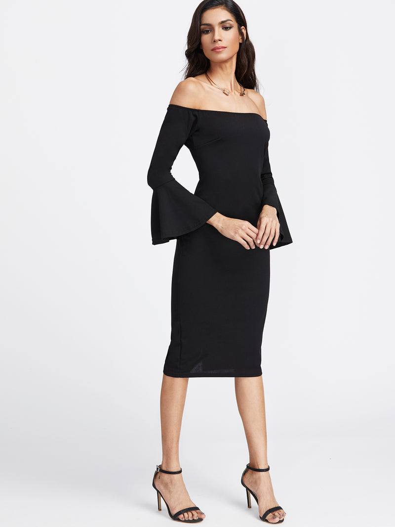 Bell Sleeve Midi Dress