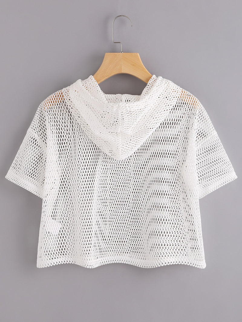 Agile Mesh Sports Hooded Crop