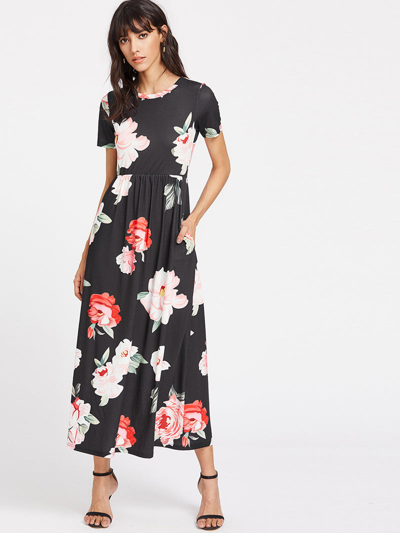 Opaque Floral Maxi Dress