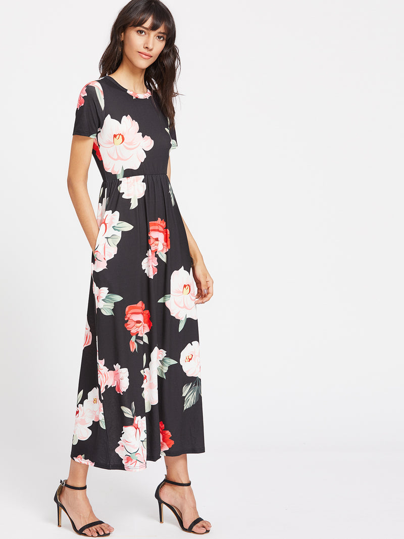Opaque Floral Maxi Dress