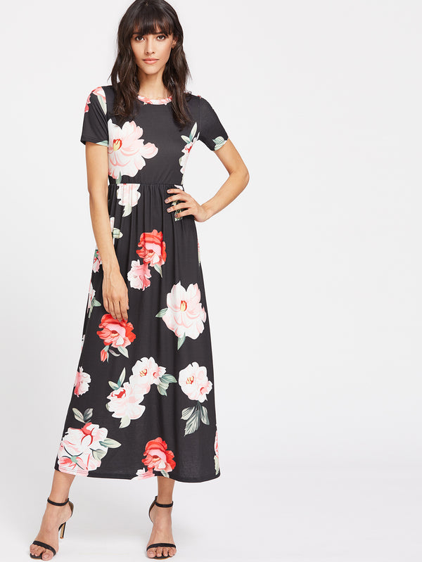 Opaque Floral Maxi Dress