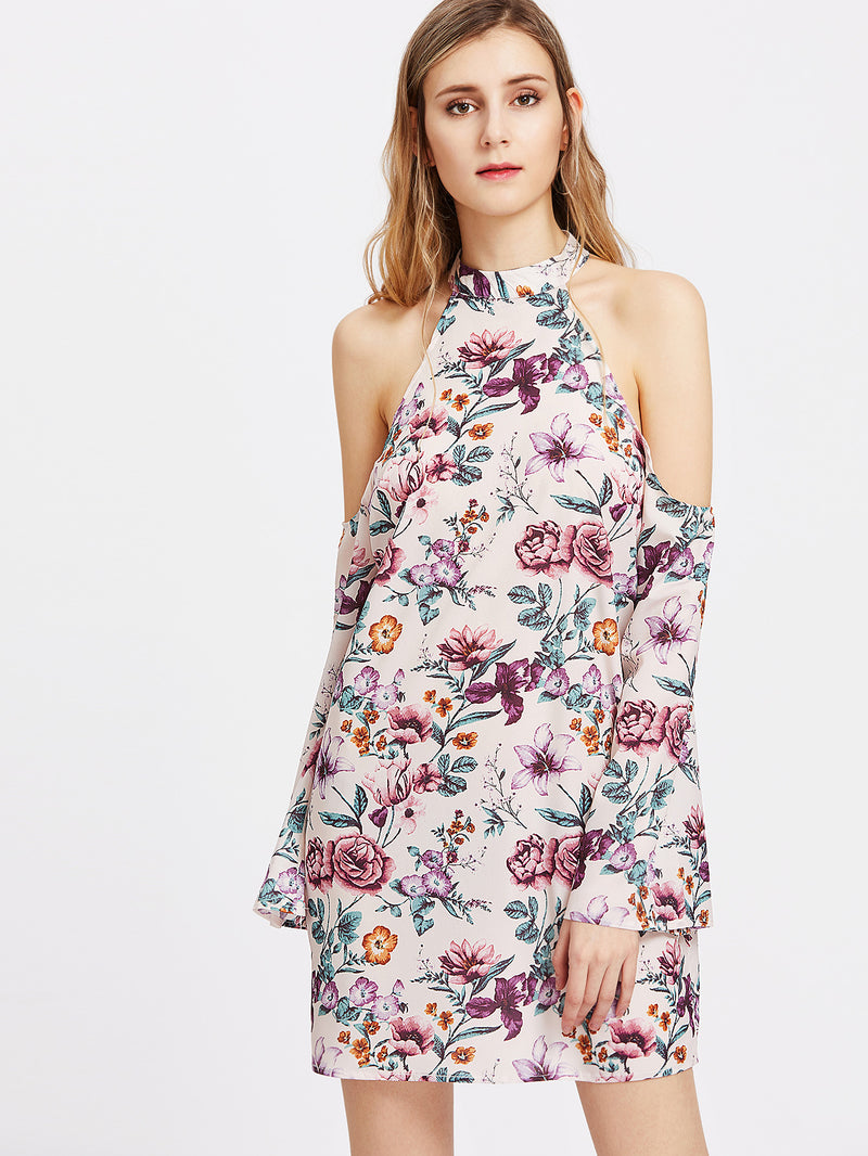 Floral Halter Neck Dress