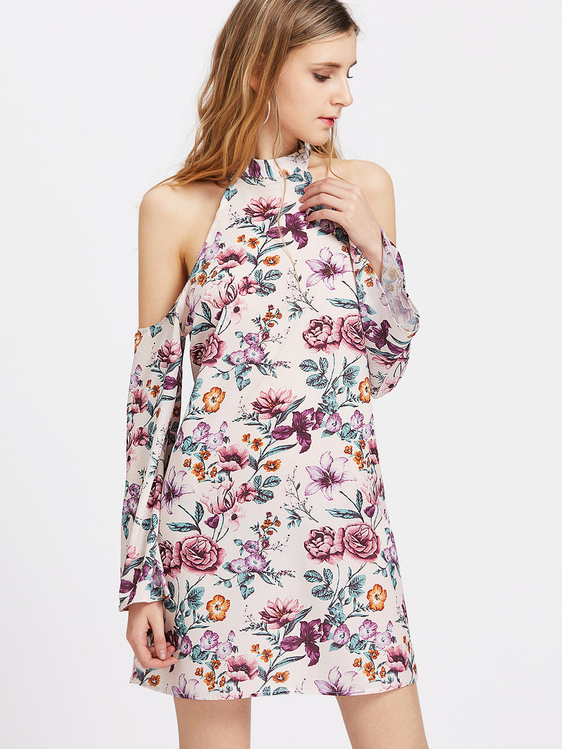 Floral Halter Neck Dress
