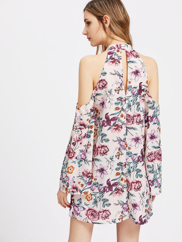 Floral Halter Neck Dress