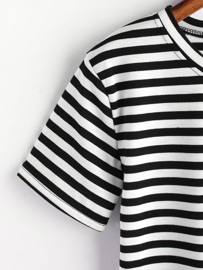 Violá Crop Midi Stripe Tee