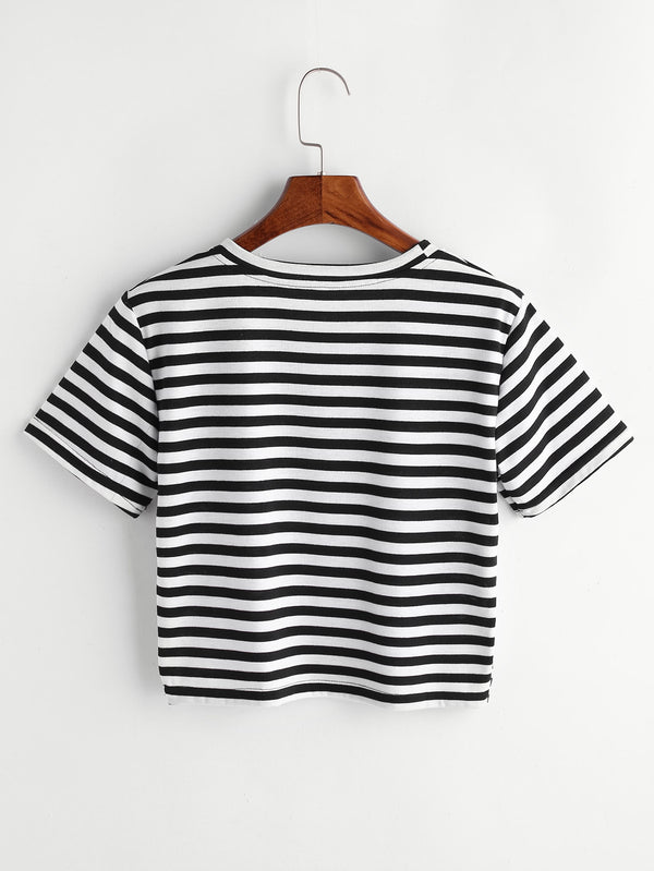Violá Crop Midi Stripe Tee