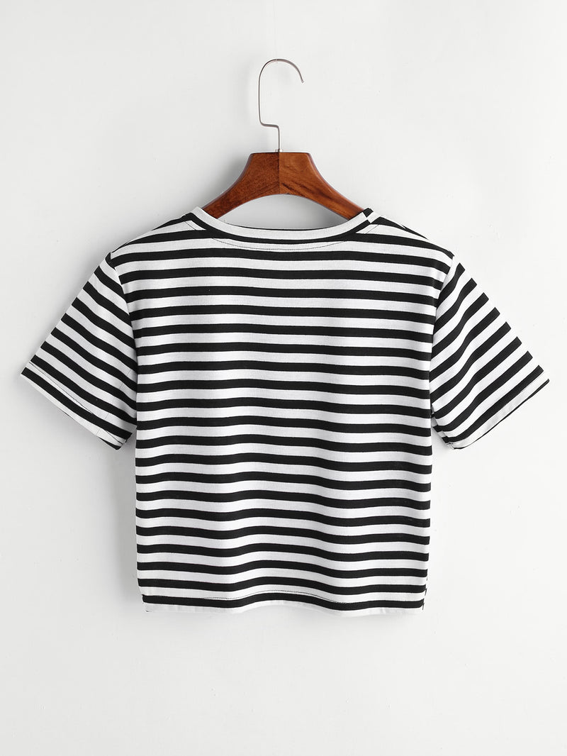 Violá Crop Midi Stripe Tee