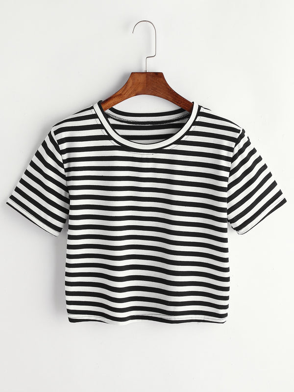 Violá Crop Midi Stripe Tee