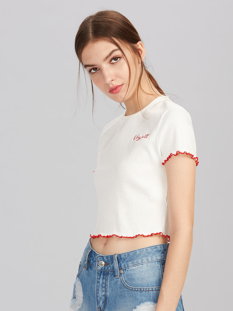 Babydoll Ribbed Crop Top