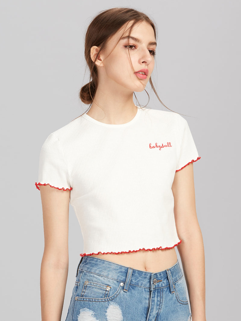 Babydoll Ribbed Crop Top