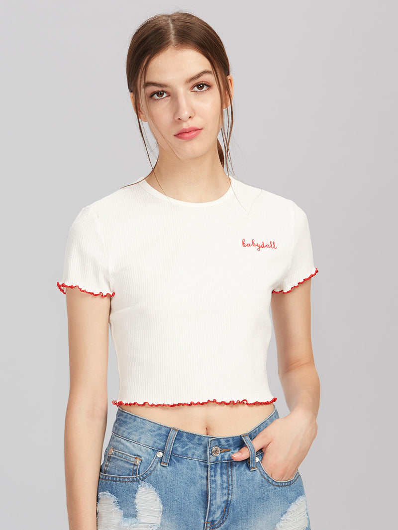 Babydoll Ribbed Crop Top