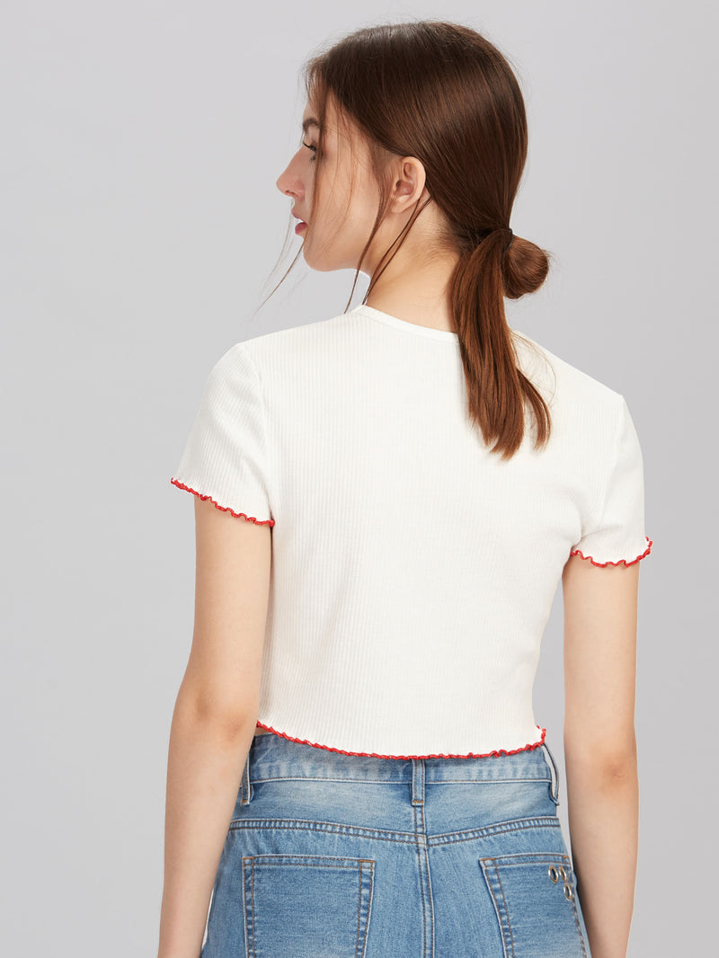 Babydoll Ribbed Crop Top