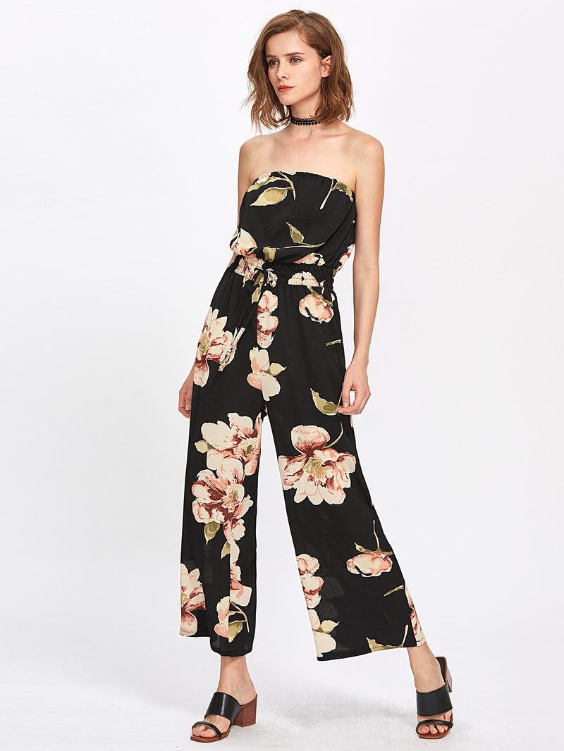 Doyenne Floral Bandeau Jumpsuit