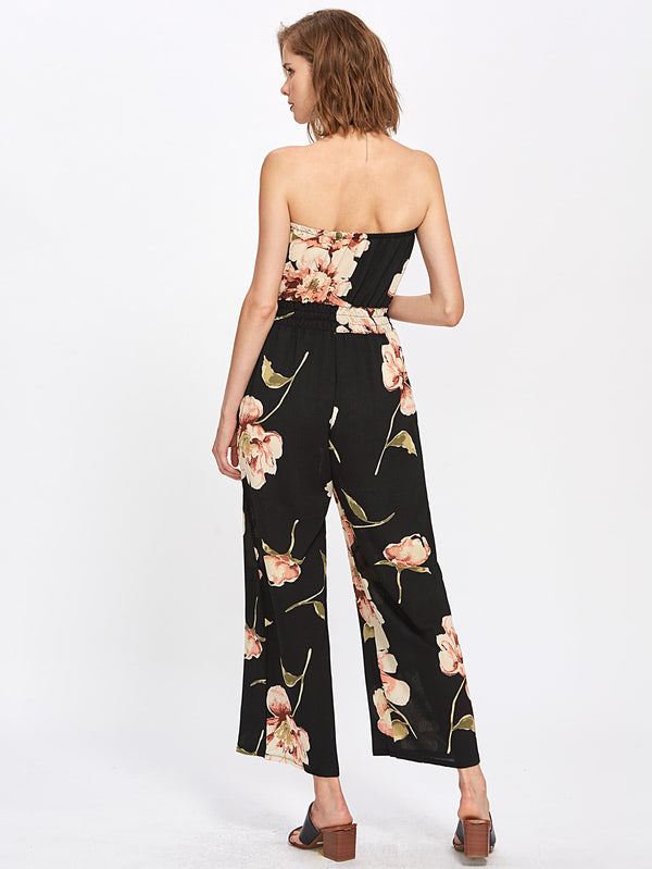 Doyenne Floral Bandeau Jumpsuit