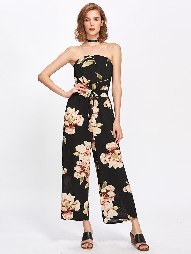 Doyenne Floral Bandeau Jumpsuit
