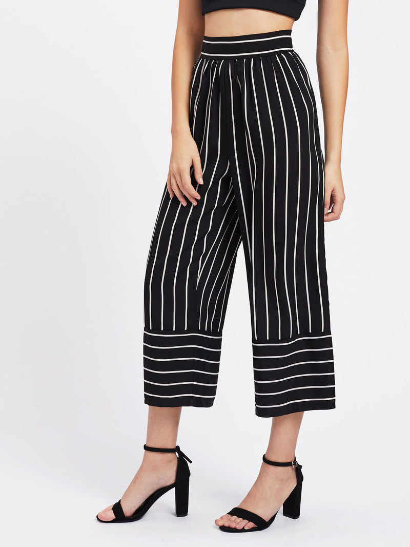 Rhea Stripe Panel Culotte Pant