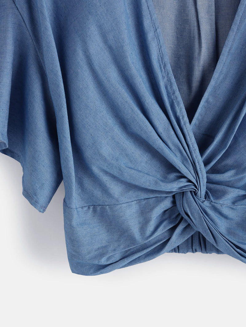 Tabbatha Denim Twist Crop