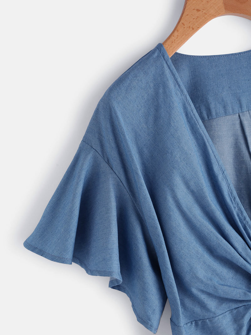 Tabbatha Denim Twist Crop