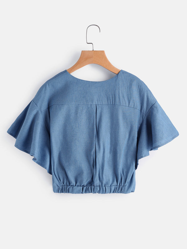 Tabbatha Denim Twist Crop