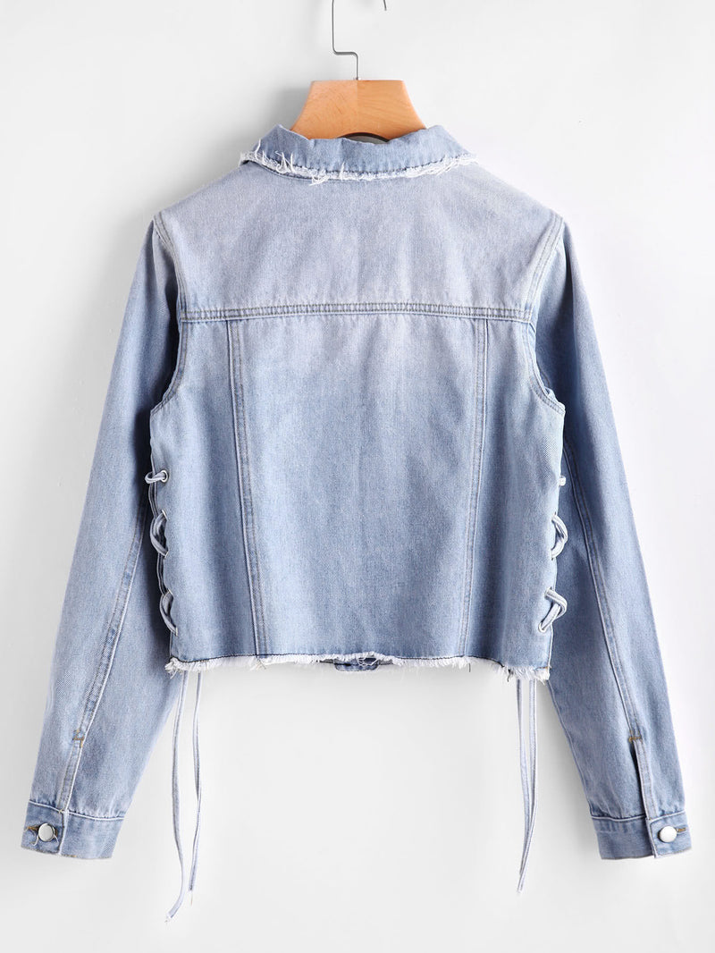 Laneway Denim Lace Up Jacket