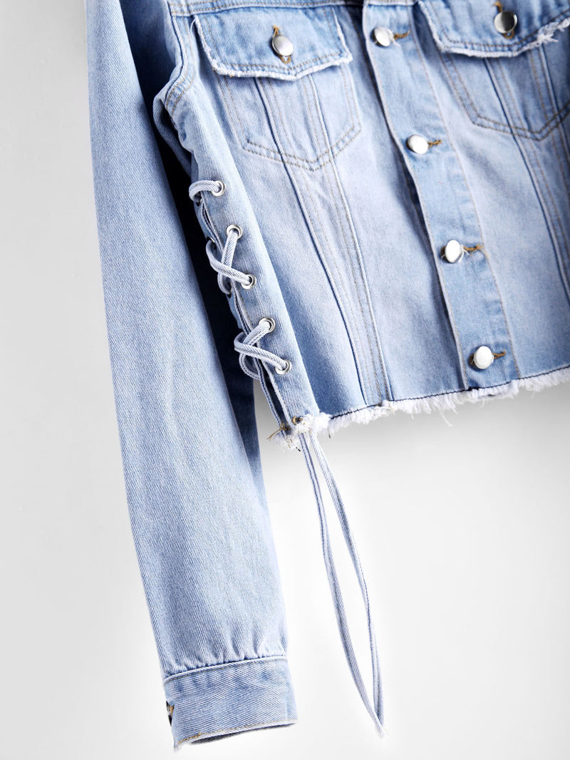 Laneway Denim Lace Up Jacket