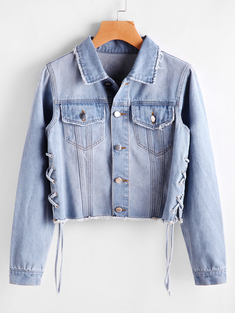 Laneway Denim Lace Up Jacket