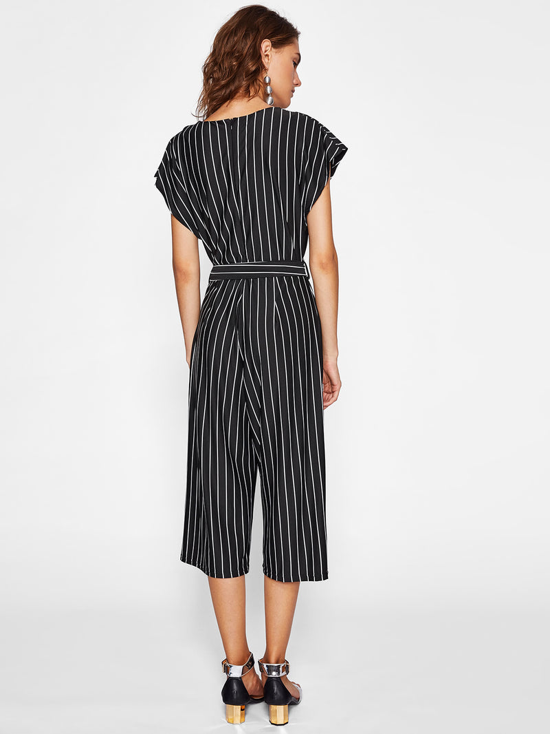 Lucinda Waist Tie Stripped Jumpsuit