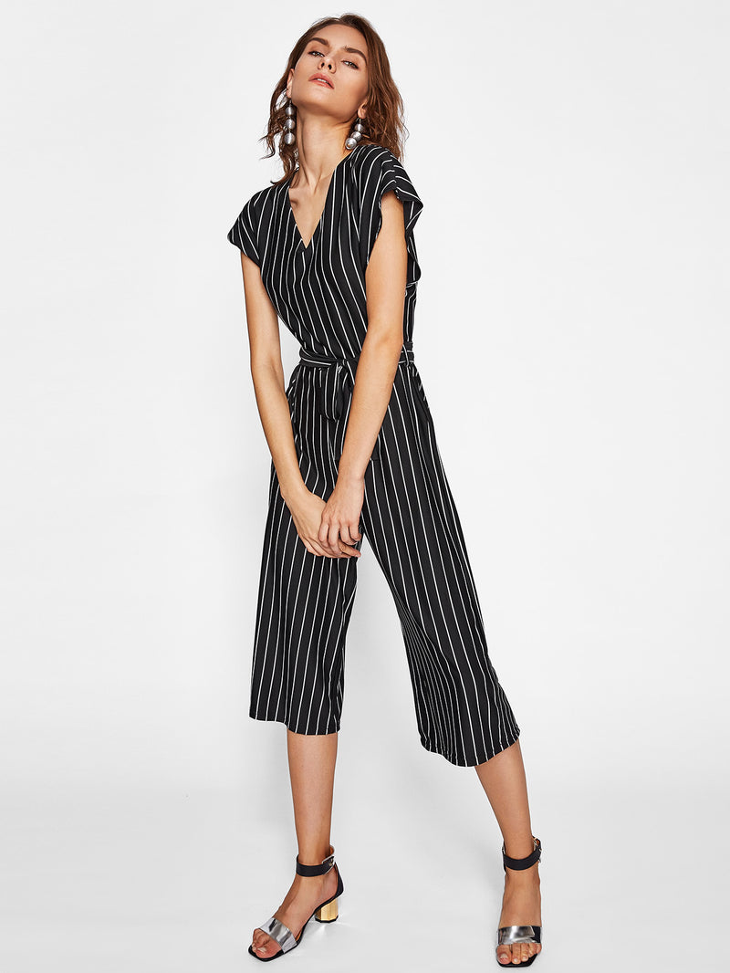 Lucinda Waist Tie Stripped Jumpsuit