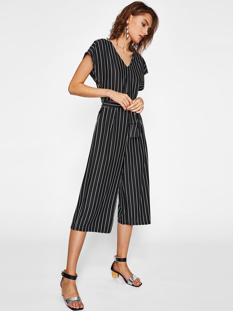 Lucinda Waist Tie Stripped Jumpsuit