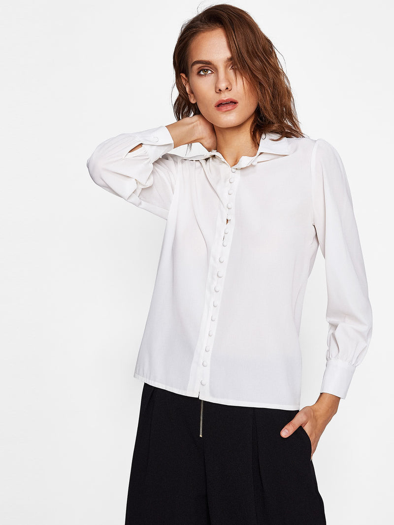 Leanne Button Detail Blouse
