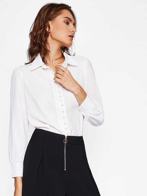 Leanne Button Detail Blouse