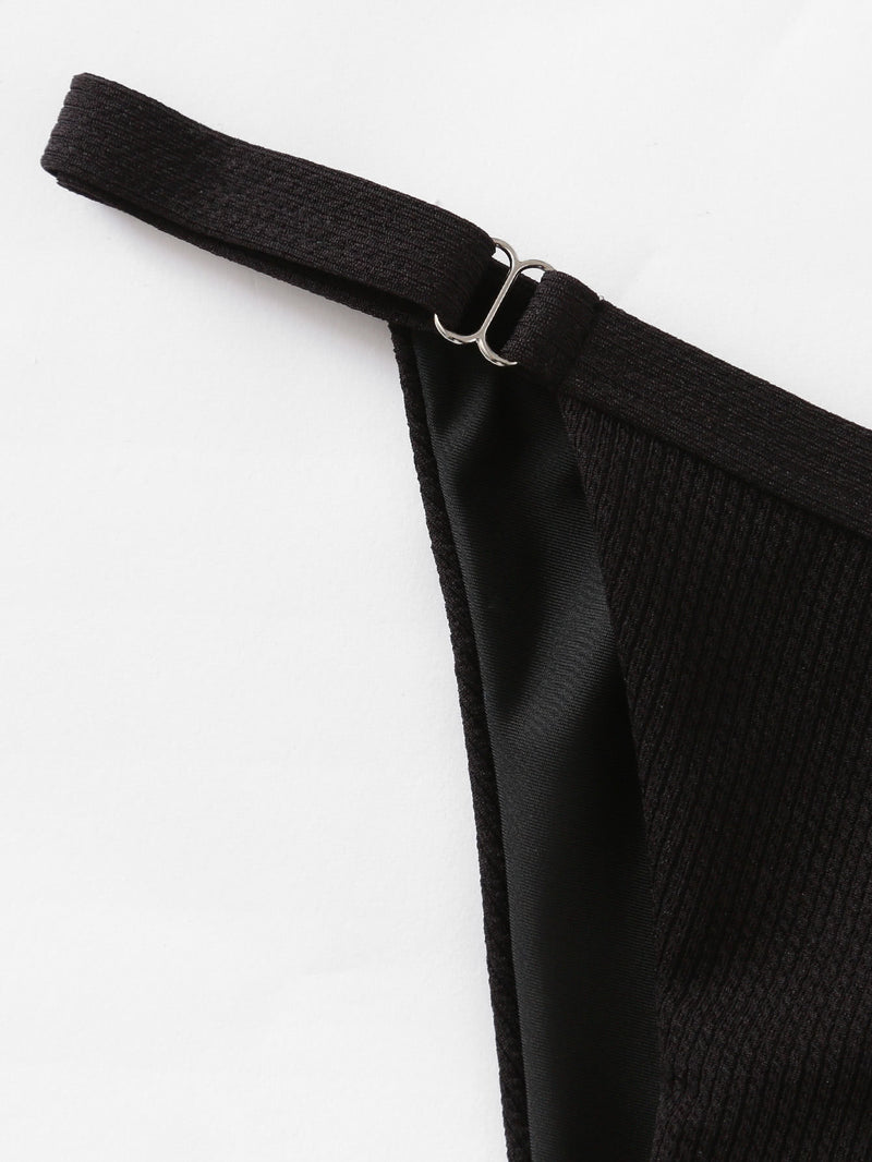 Ribbed Front Knot Bikini Top