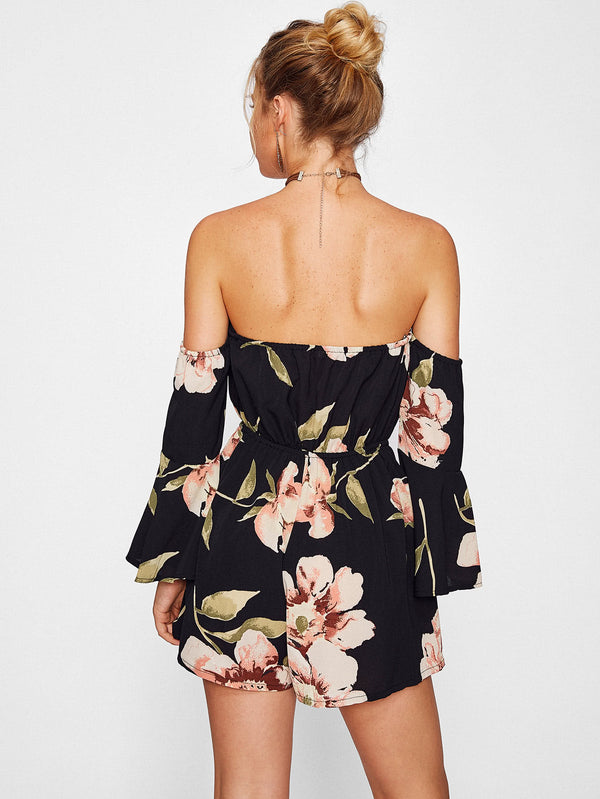 Doyenne Floral Off Shoulder Playsuit