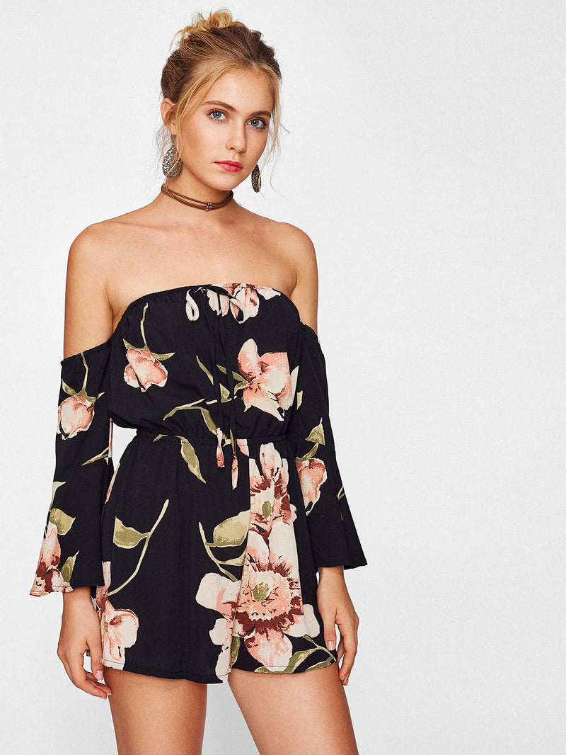 Doyenne Floral Off Shoulder Playsuit
