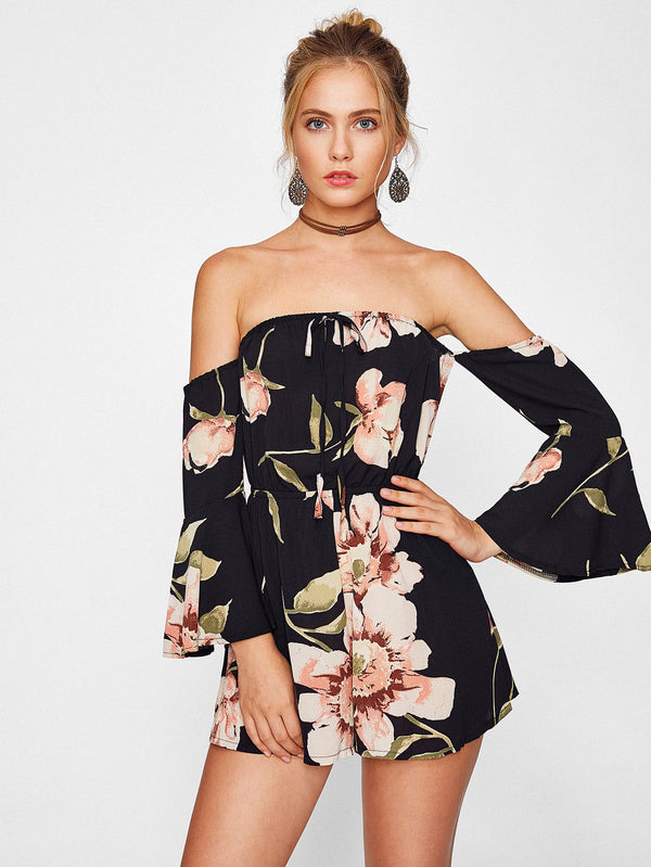 Doyenne Floral Off Shoulder Playsuit