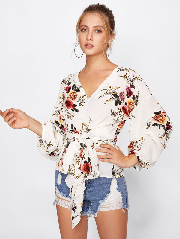 Juliet Floral Wrap Blouse