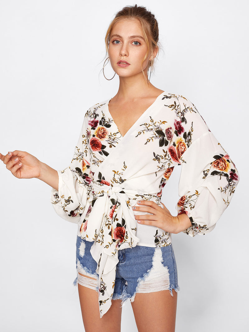 Juliet Floral Wrap Blouse