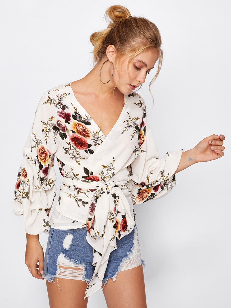 Juliet Floral Wrap Blouse