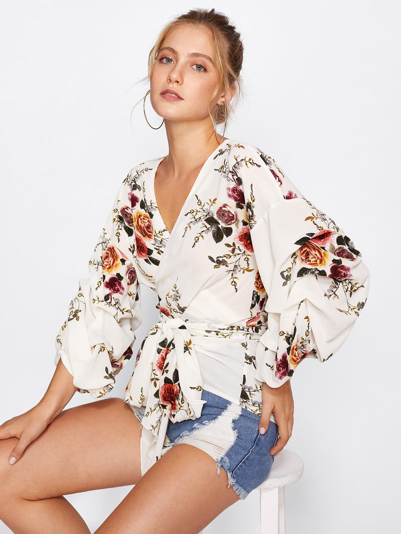 Juliet Floral Wrap Blouse