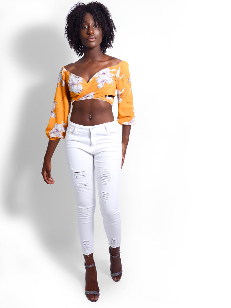 Lu-Lu Wrap Off The Shoulder Top