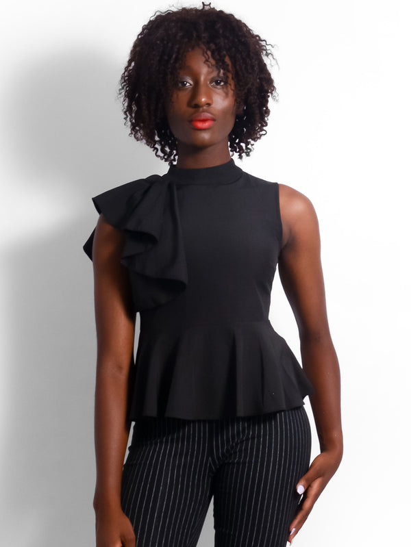 Coach Asymmetrical Ruffle Blouse