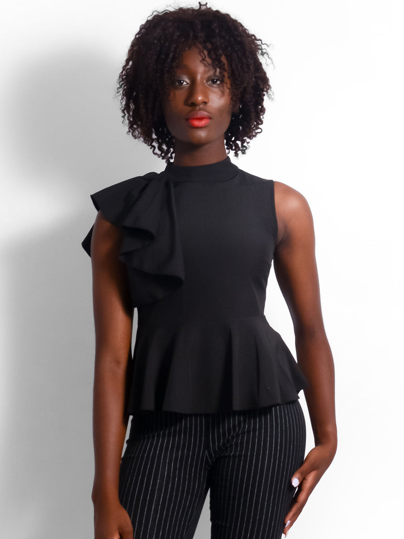 Coach Asymmetrical Ruffle Blouse