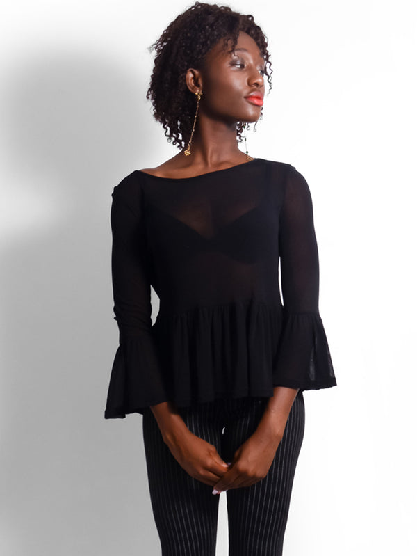 Tori Mesh Peplum Top