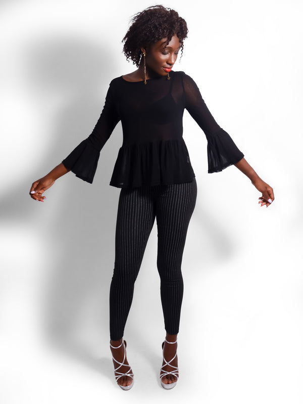 Tori Mesh Peplum Top