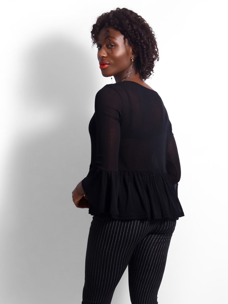 Tori Mesh Peplum Top